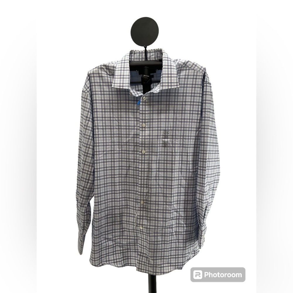 Tommy Hilfiger Mens Athletic Fit Long Sleeve Button Down Shirt Size 17 1/2 32/33